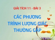 Phương trình lượng giác thường gặp: Phương trình bậc nhất bậc hai đối với sinx cosx và cách giải - Giải tích 11 bài 3